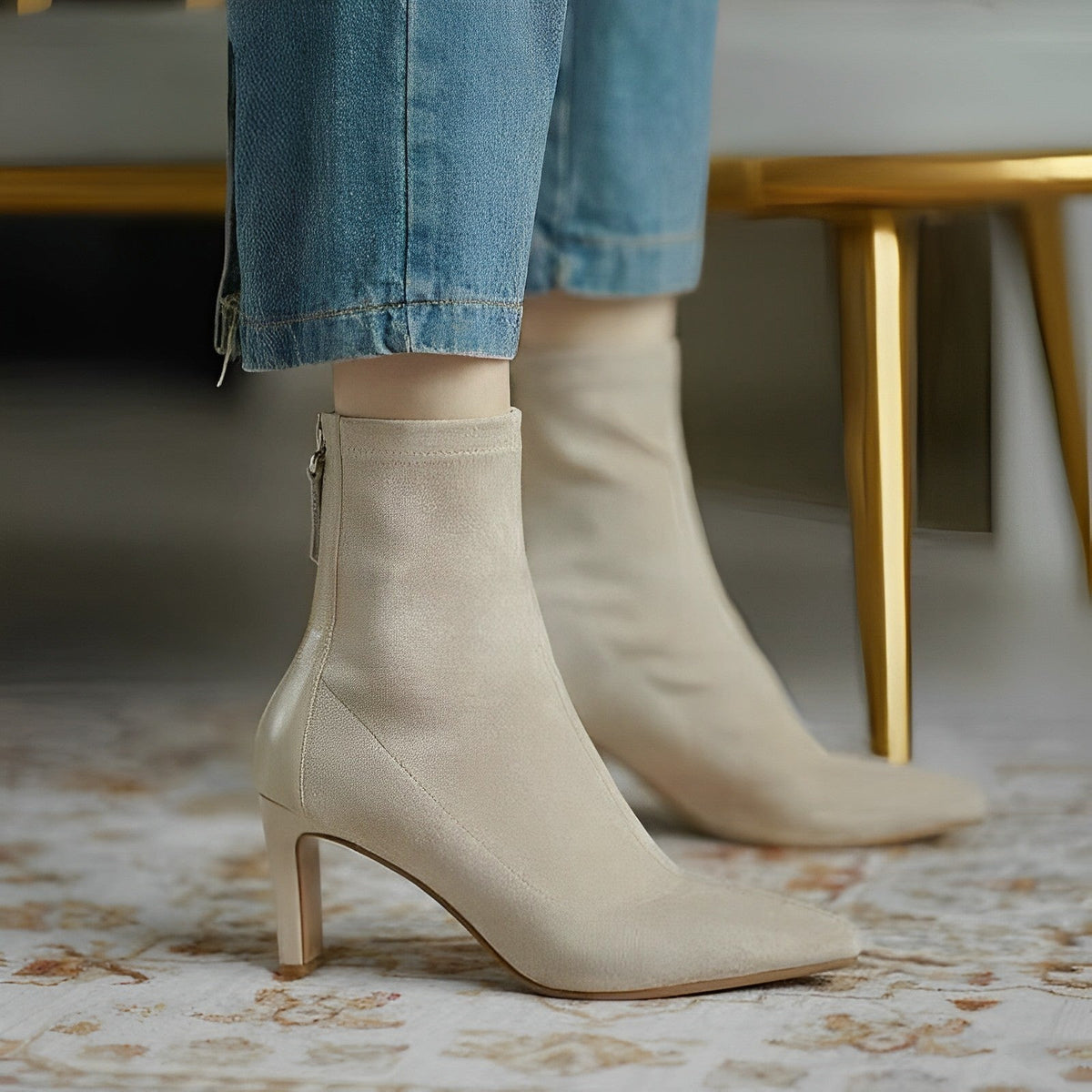 Women's Pointed-Toe Ankle Boots, High Stiletto Heel, Side Zipper