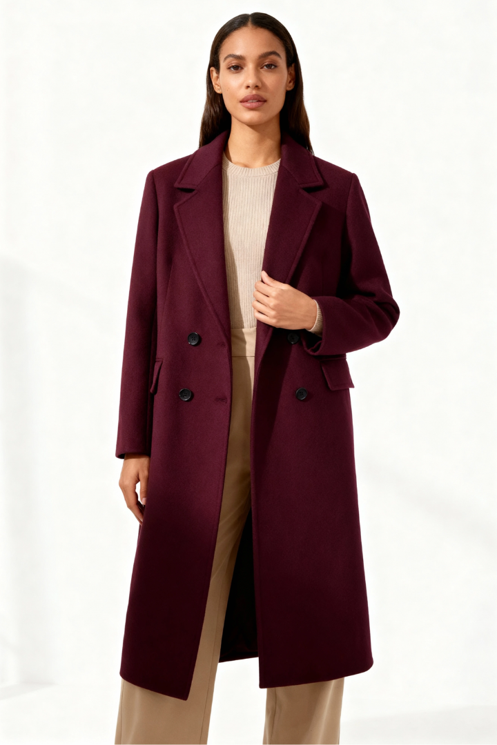 Esme Double-Breasted Longline Wool Coat