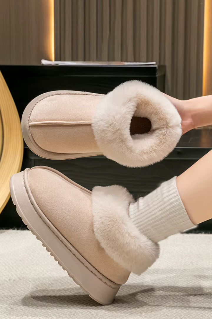 Noor Faux-Fur Lined Platform Slipper Booties