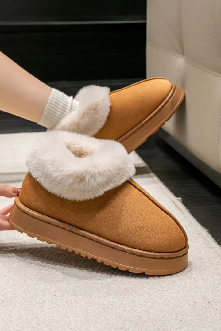 Noor Faux-Fur Lined Platform Slipper Booties