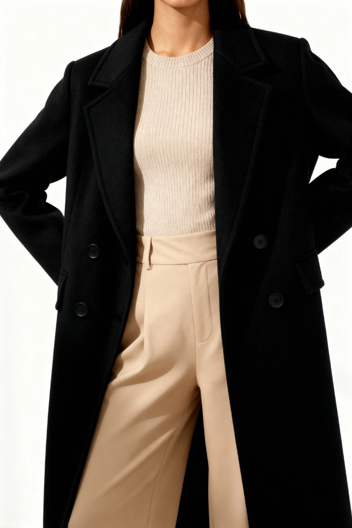 Esme Double-Breasted Longline Wool Coat