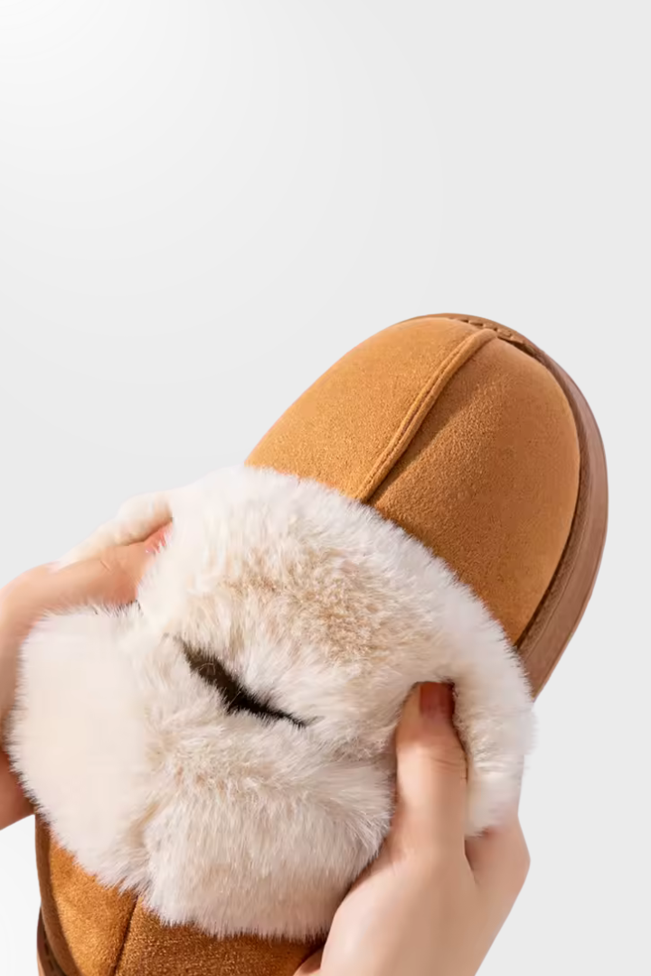Noor Faux-Fur Lined Platform Slipper Booties