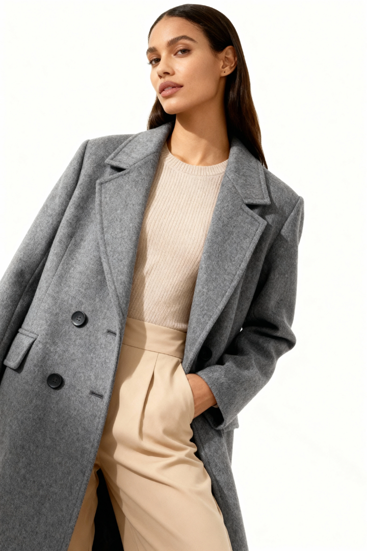 Esme Double-Breasted Longline Wool Coat