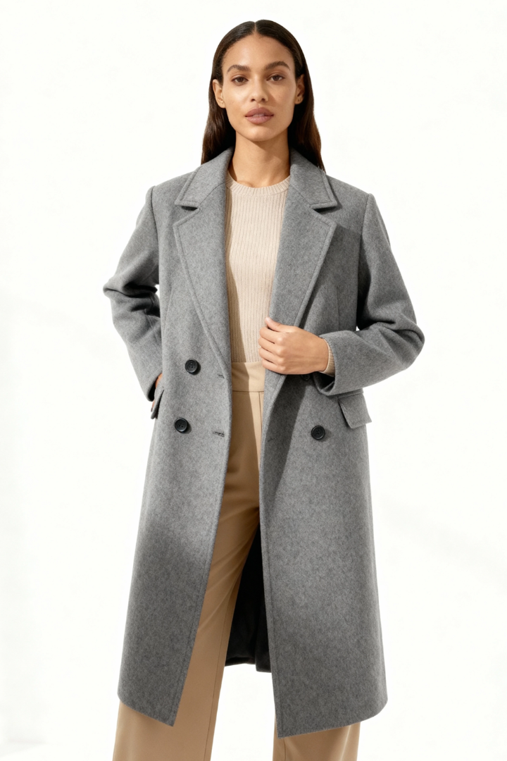 Esme Double-Breasted Longline Wool Coat