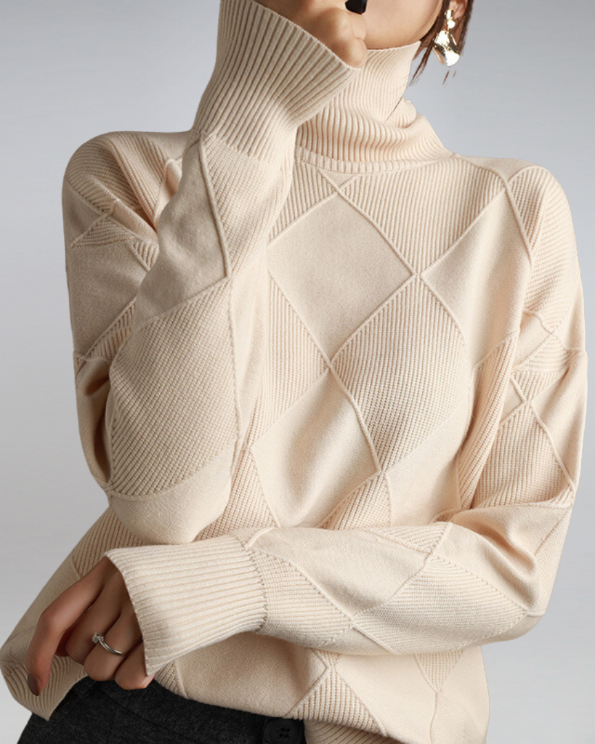 Women's Turtleneck Sweater | Size S-XL | Grey, Beige, Black, Yellow, Brown, Pink
