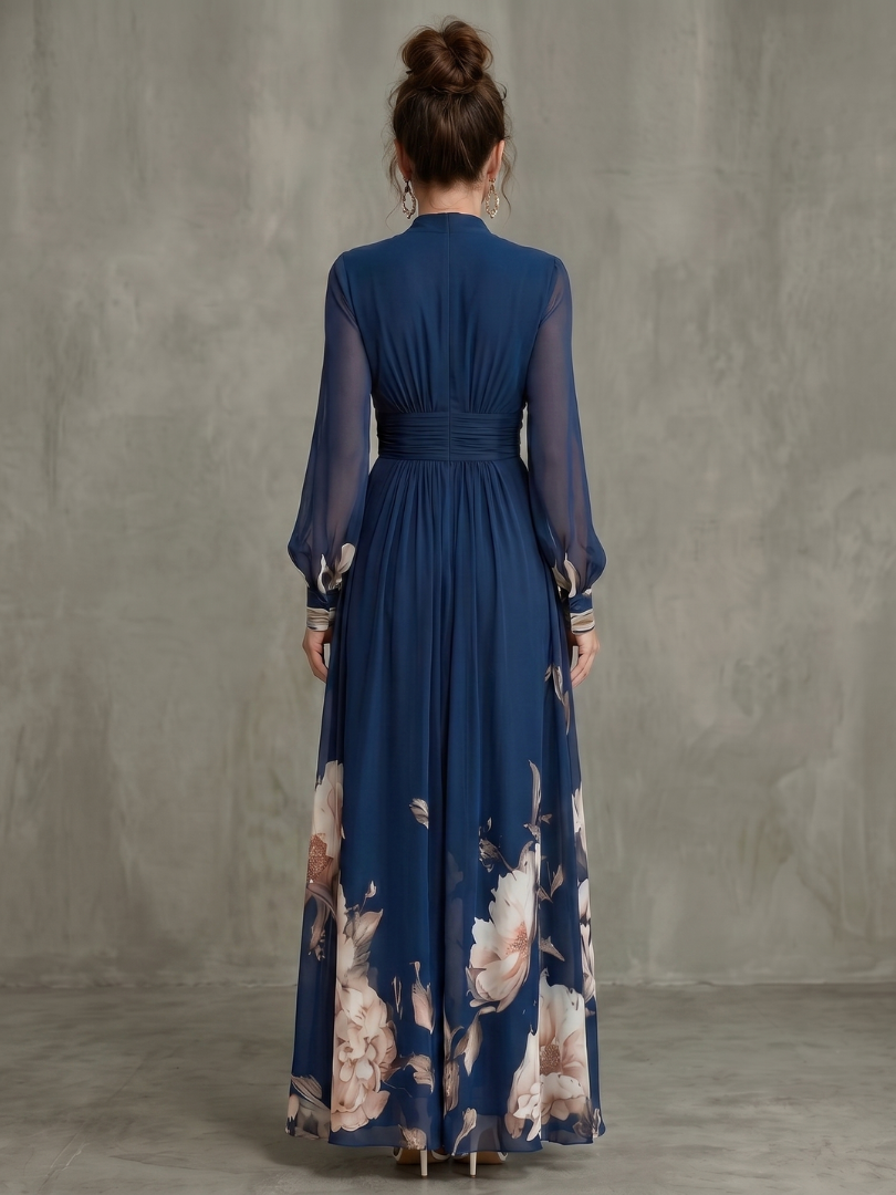 Ziva | Maxi Dress with Pleated Sheer Sleeves™