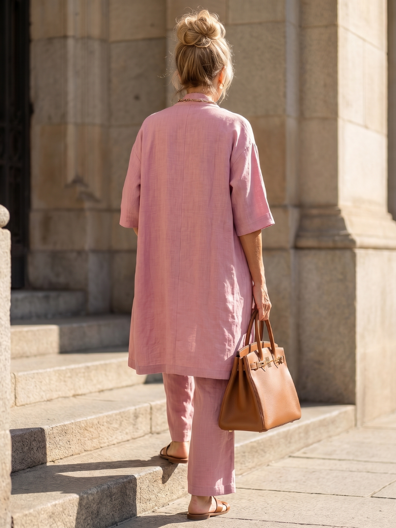 Yael Three-Piece Kimono Duster Pant Set