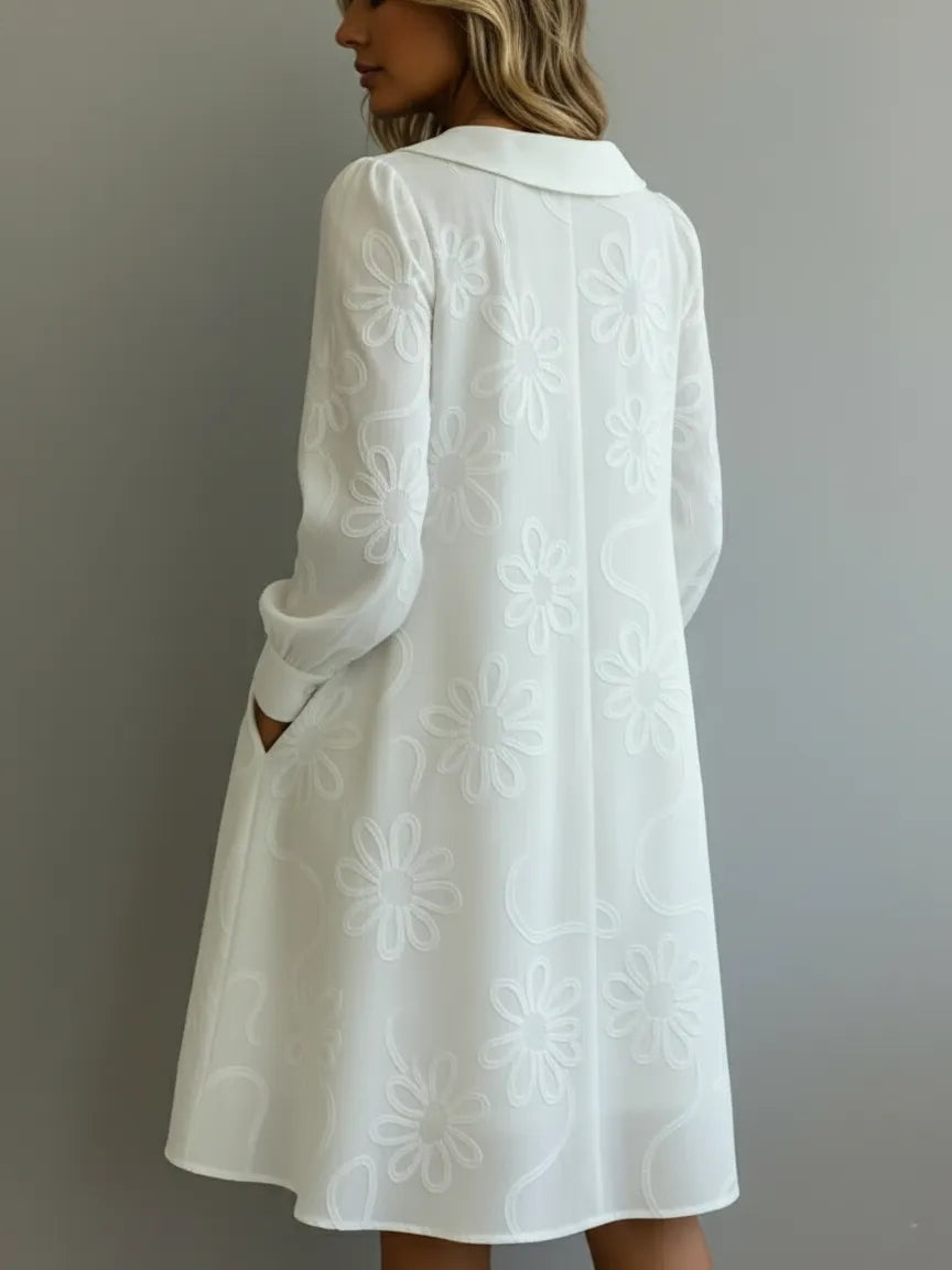 Alice | Vintage Peter Pan Collar Embroidered Floral Dress