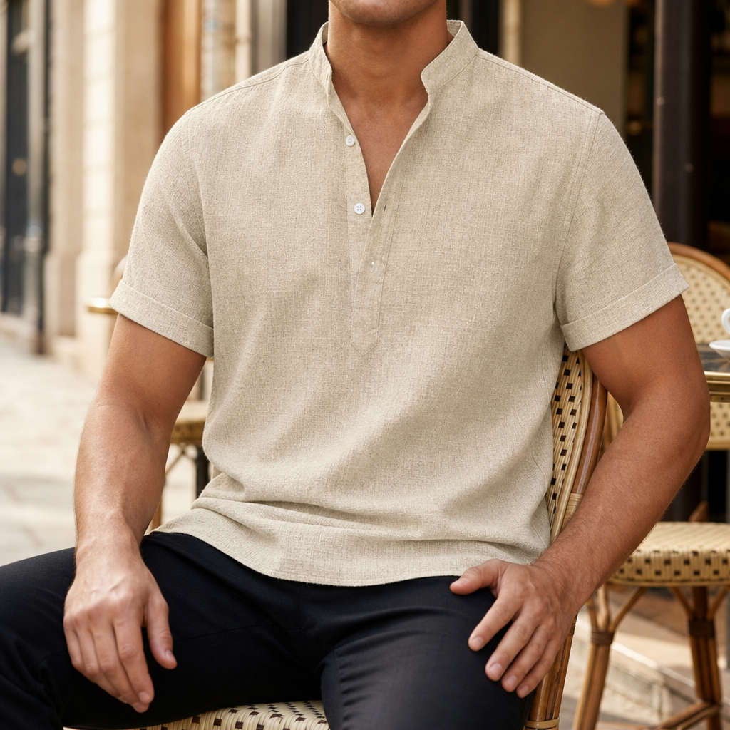 Polignano Linen Henley Shirt