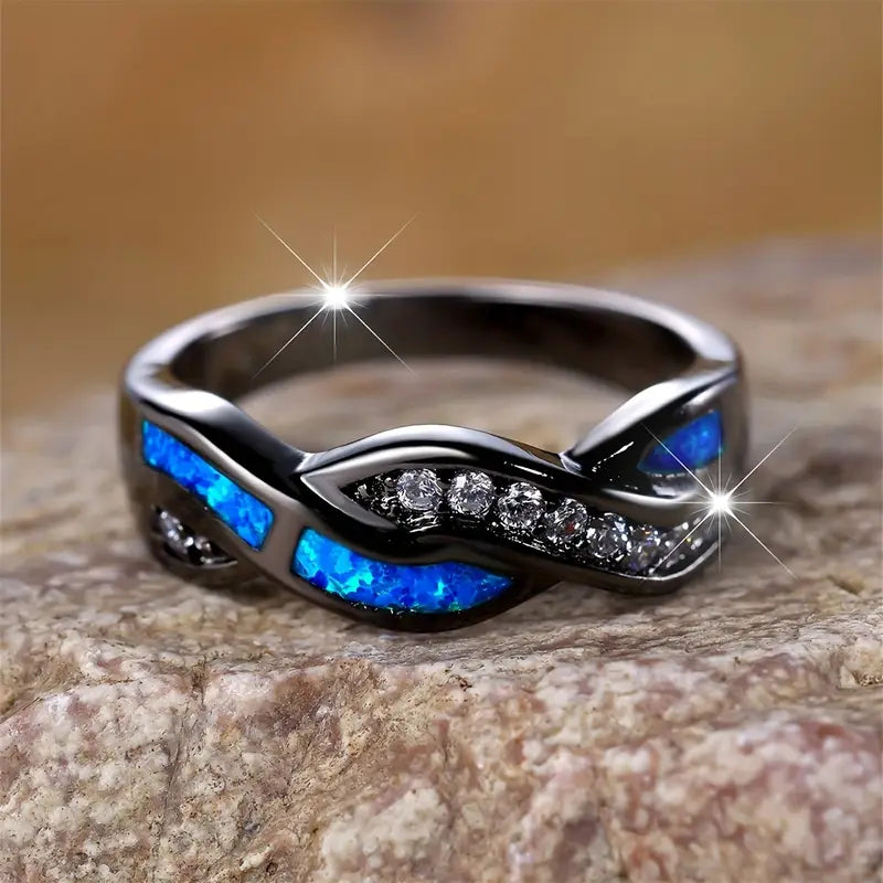 White Gold Ring | Thessia Lunebray Stackable Band for Women