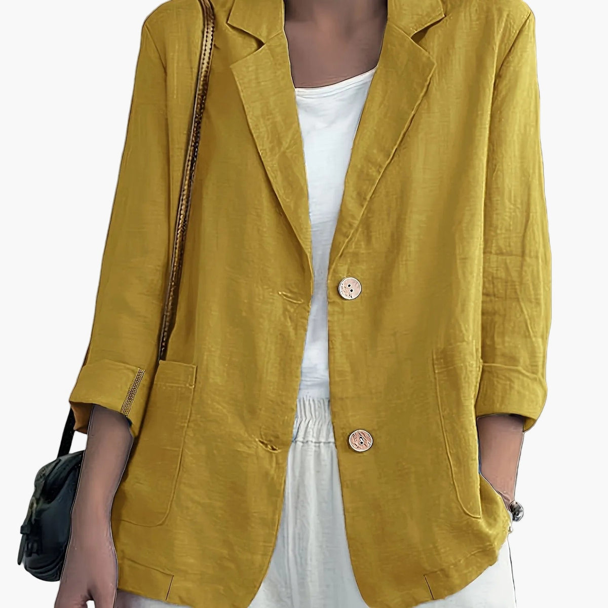 Women's Casual Blazer, Notched Lapels, Long Sleeves