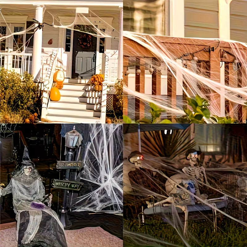 Halloween's Realistic Stretchable Spider Web Home Decoration