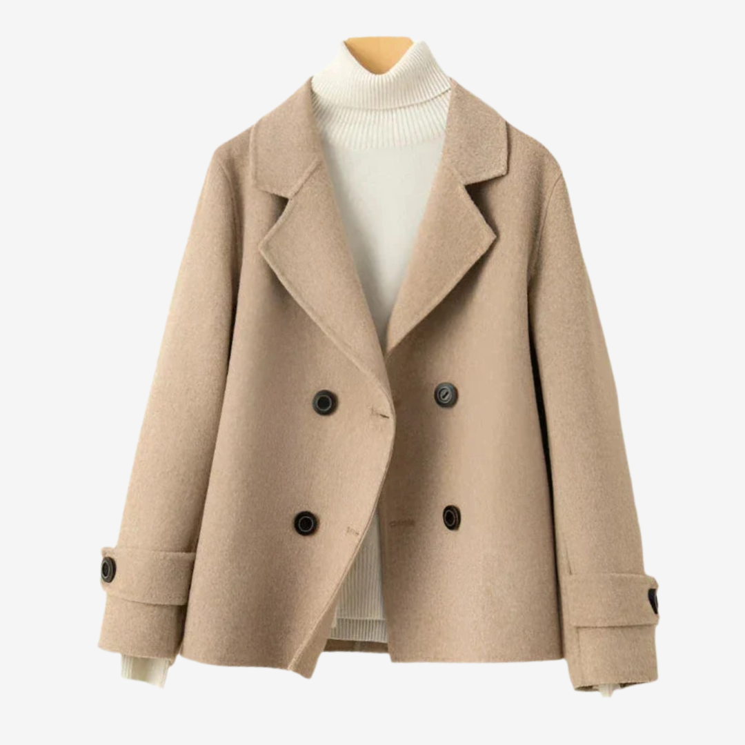 Women's Coat with Button Front and Cuffs | For Winter | Size M-3XL | Beige, Camel, Taupe