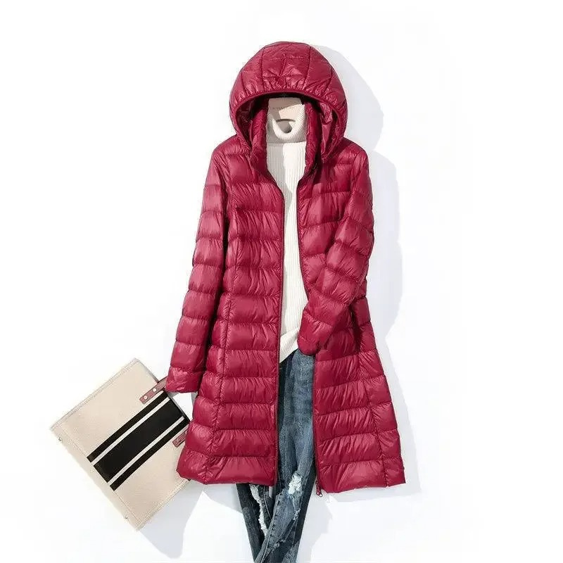 Women's Hooded Quilted Puffer Coat Long Down Jacket