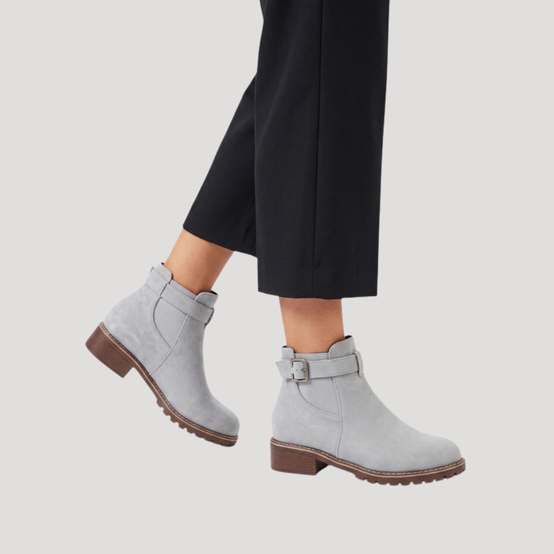 Women's Chunky Chelsea Boots on a Thick Lug Sole | Side Buckle Strap, Elastic Gussets, Napped Upper | 3 Colors