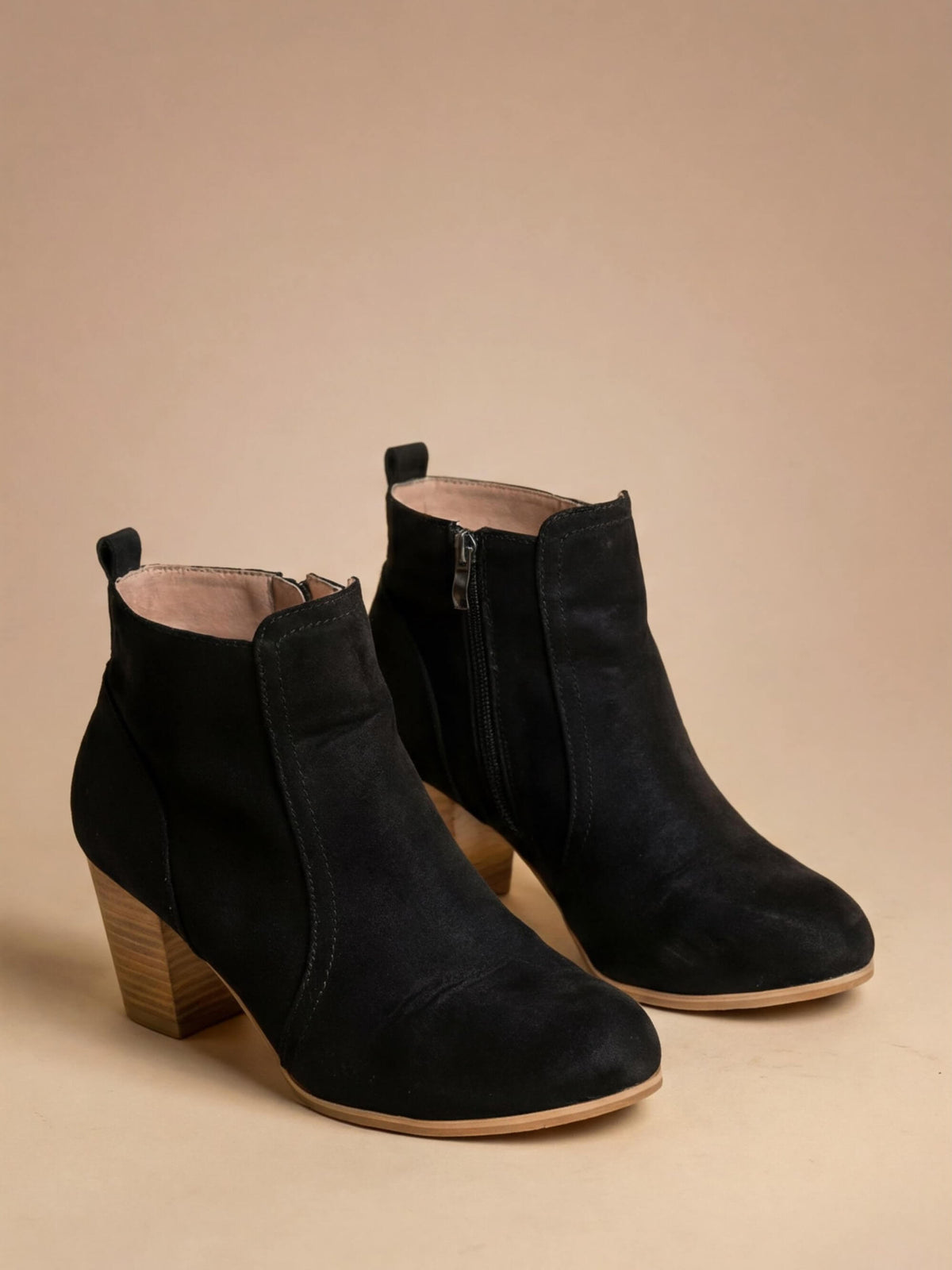 Silvana Suede Block Heel Ankle Boots
