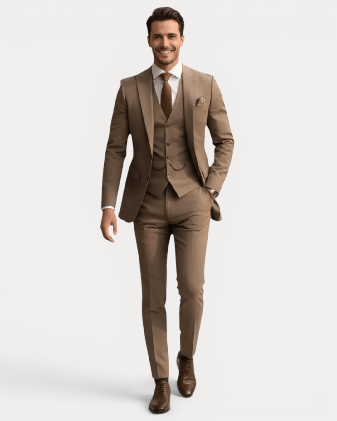 Men's Three-Piece Suit, Notched Lapels, Tailored Fit