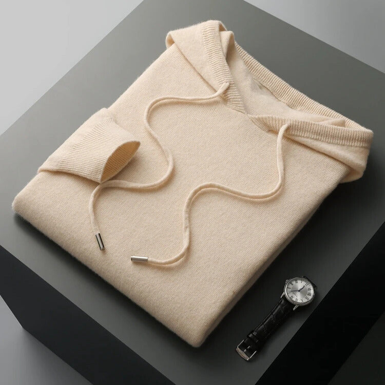 Unisex Knit Hoodie, Drawstring Hood, Ribbed Trims