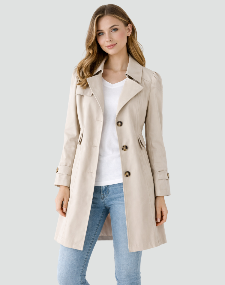 Renata Double-Breasted Belted Trench Coat