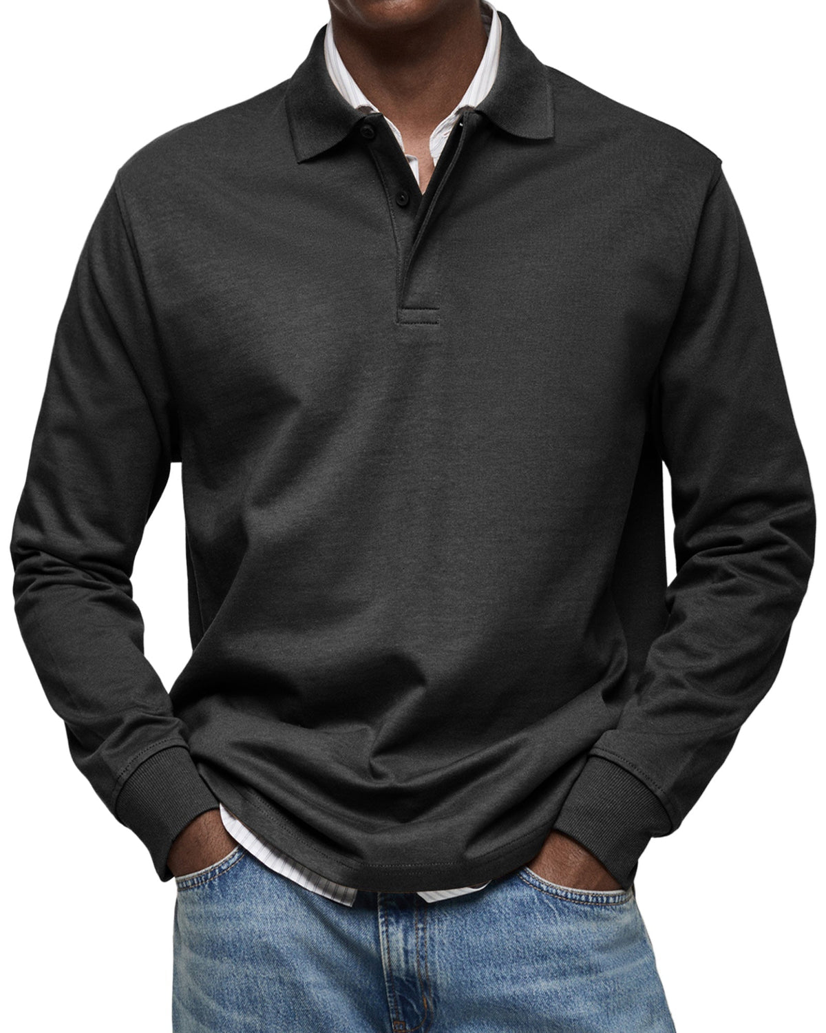 Caleb | Men's Casual Long-Sleeve Polo