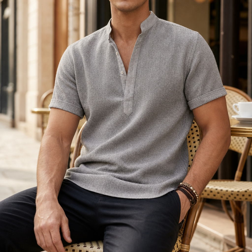 Polignano Linen Henley Shirt