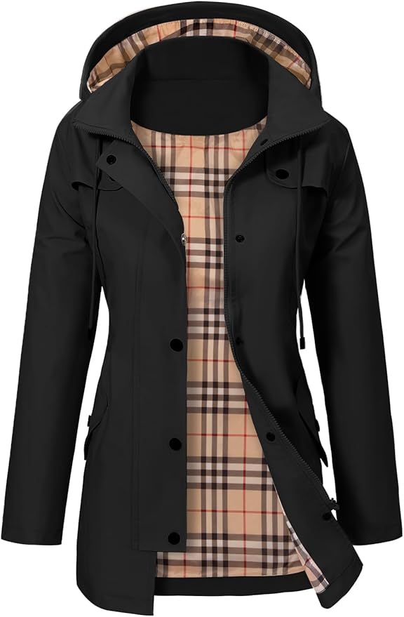 Women's Parka with Windproof Shell and Hood | Waist Belt, Lining, Button Front | For Winter | Size S-3XL