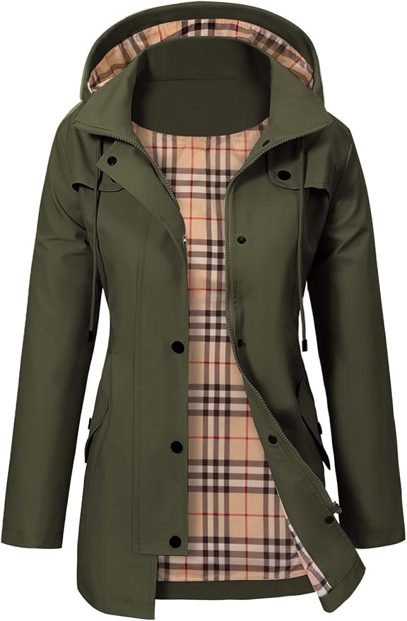Women's Parka with Windproof Shell and Hood | Waist Belt, Lining, Button Front | For Winter | Size S-3XL