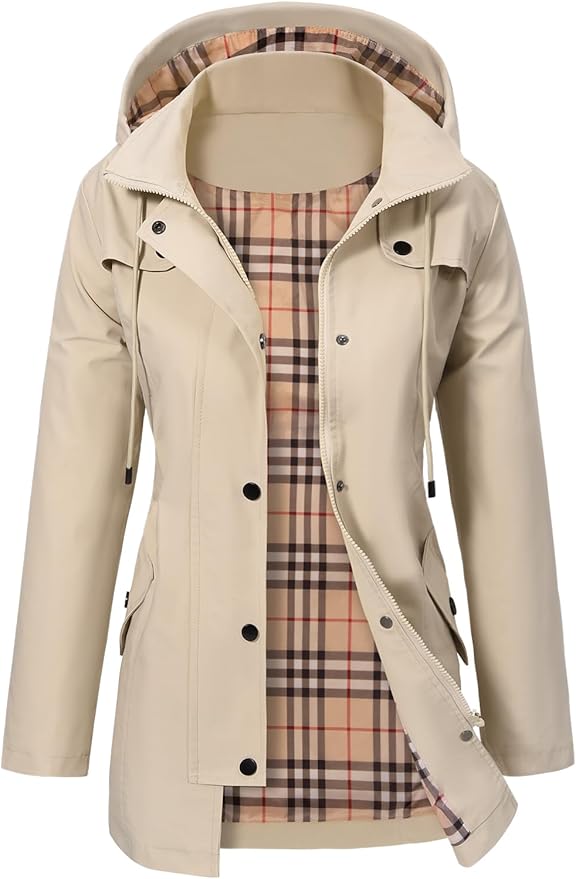 Women's Parka with Windproof Shell and Hood | Waist Belt, Lining, Button Front | For Winter | Size S-3XL