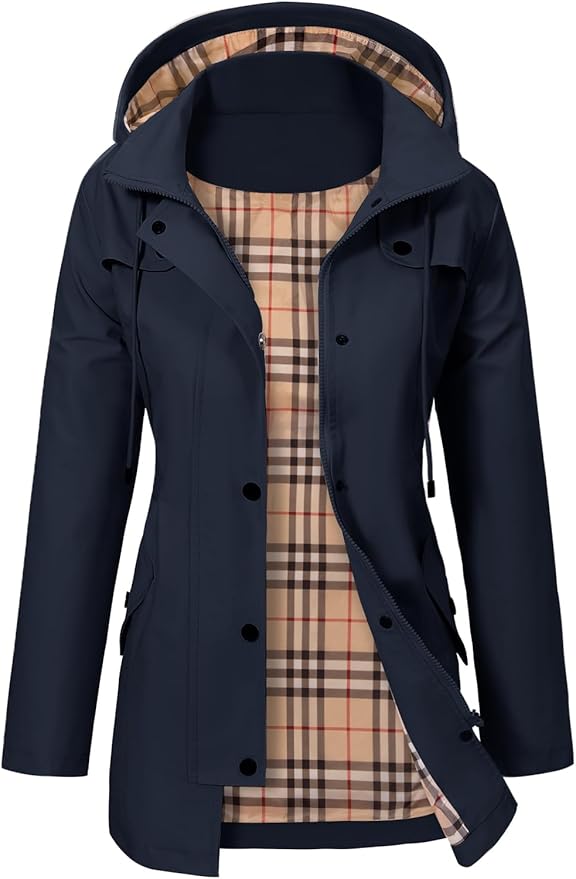 Women's Parka with Windproof Shell and Hood | Waist Belt, Lining, Button Front | For Winter | Size S-3XL
