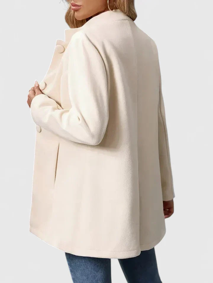 Women's Jacket with Button Front and Pockets | Size S-XL | Cream, Black, Camel