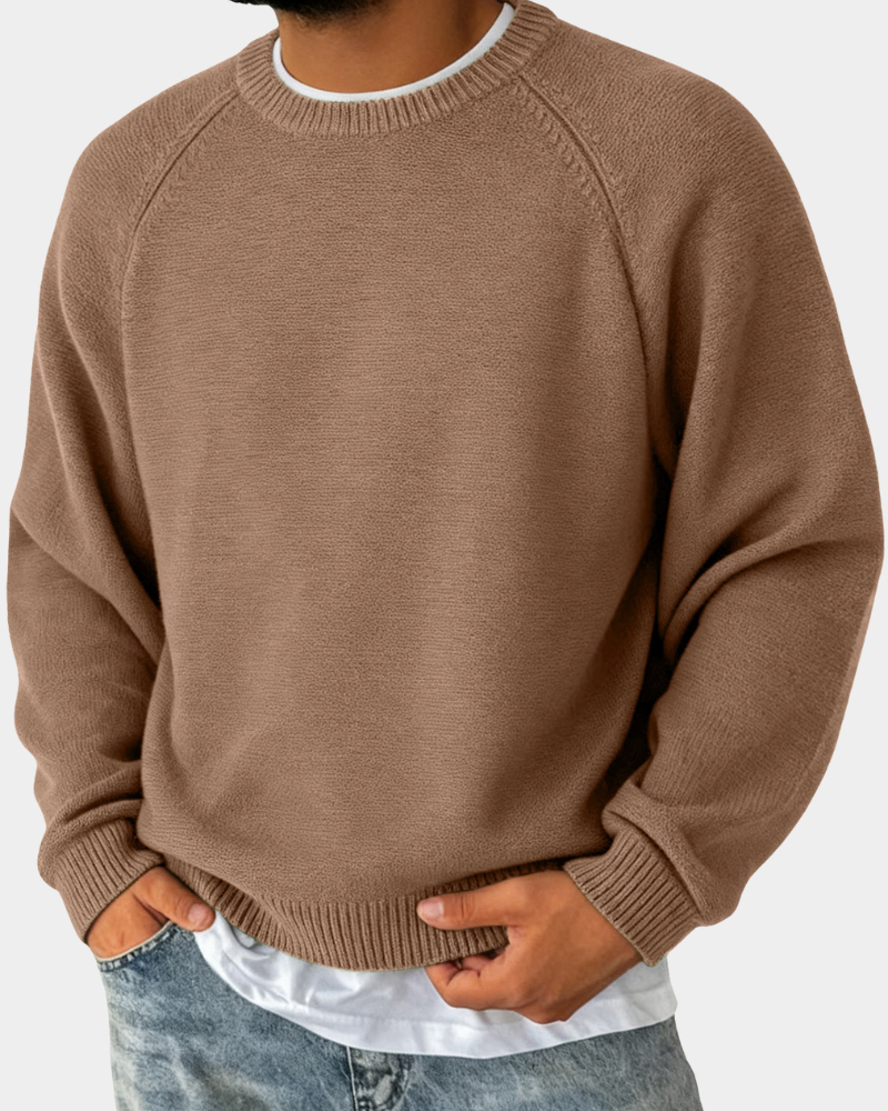 Evander | Mens Crew Neck Sweater, Lightweight Layer | Soft Non-Scratchy Feel, Relaxed Fit | 8 Colors Sizes S-3XL