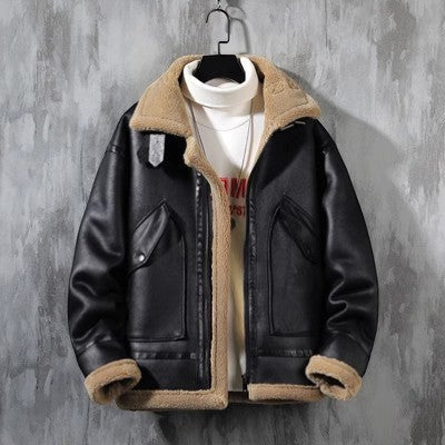 Men's Shearling-Lined Aviator Jacket, Zip Front, Relaxed Fit