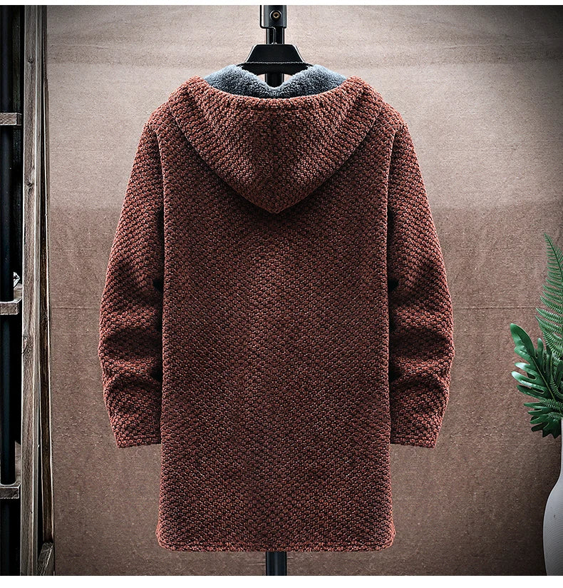Seth | Mens Wool Cashmere Blend Hooded Jacket | Fleece-Lined, Deep Pockets | White, Green, Black and More XS-XXL