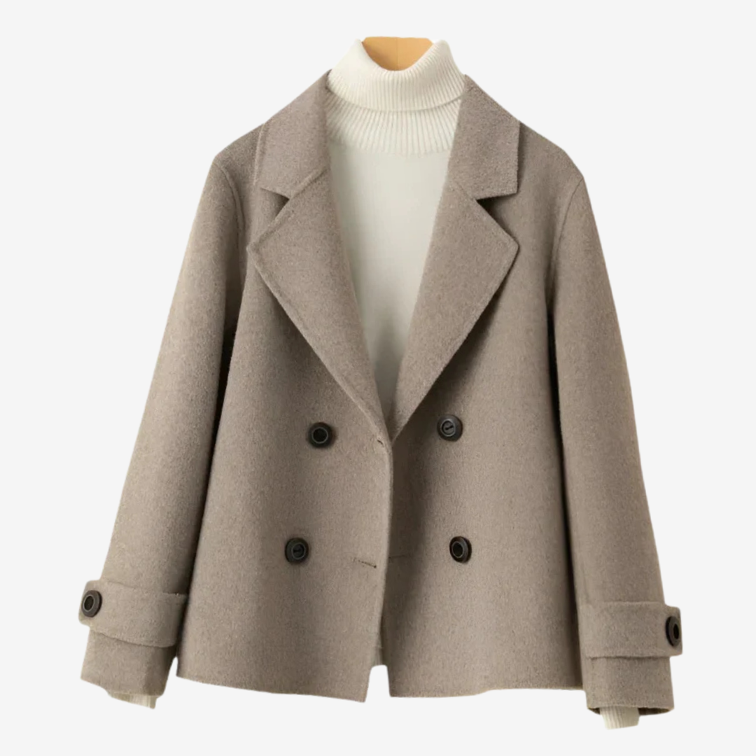Women's Coat with Button Front and Cuffs | For Winter | Size M-3XL | Beige, Camel, Taupe
