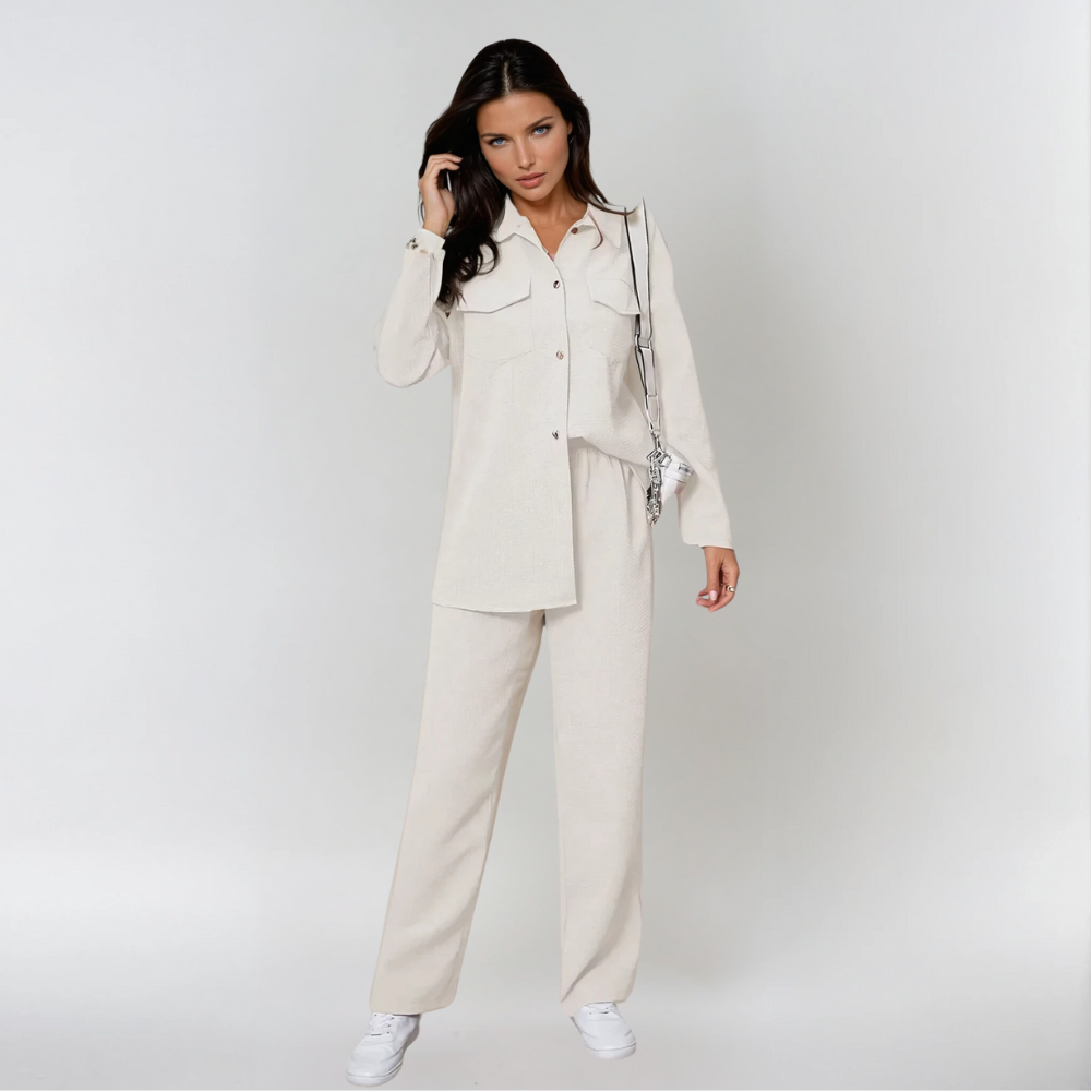 Women's Utility Shirt and Wide-Leg Pants Matching Set