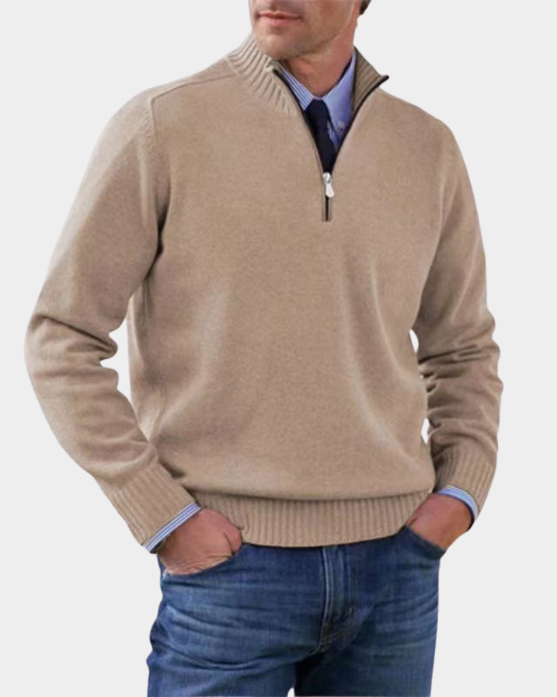 Hezron | Mens Zip-Up Sweater, Lightweight Warmth | Soft Smooth Feel, No Bulk | Red, Gray, Black and More M-3XL