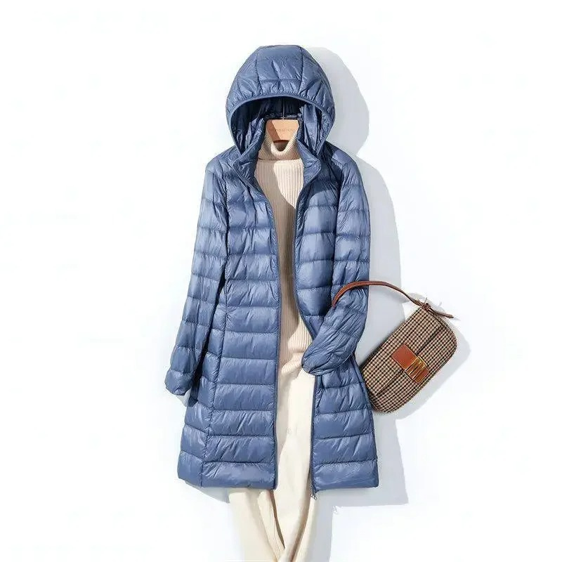 Women's Hooded Quilted Puffer Coat Long Down Jacket