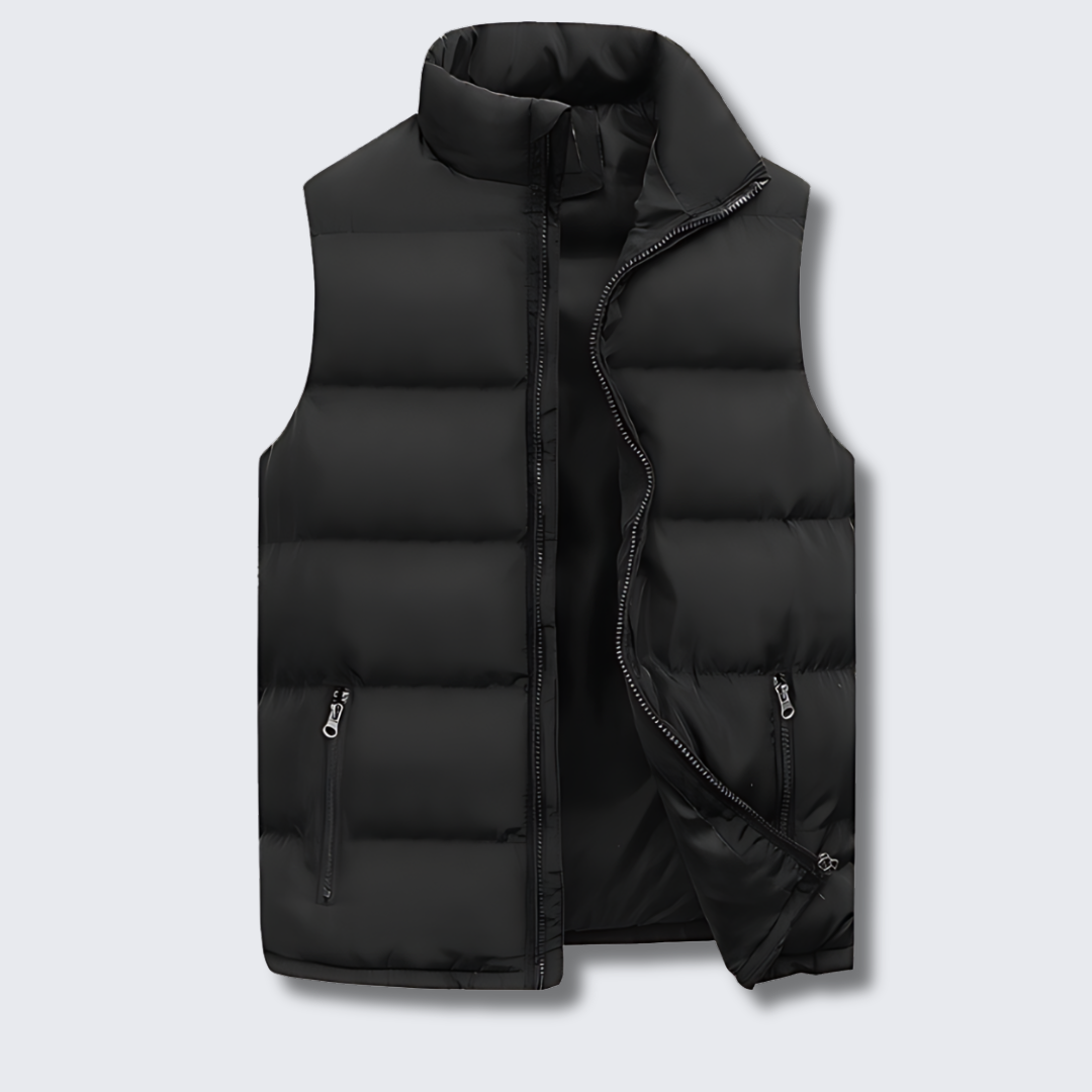 Eric | Mens Puffer Vest for Layering | Stitched Puffer Look, Sturdy Zippers, Room to Layer | Black, Blue, Red M-5XL