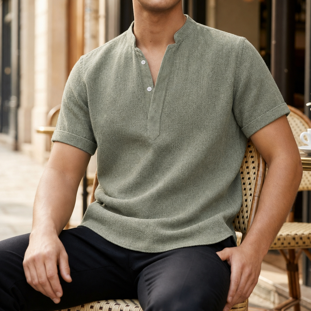 Polignano Linen Henley Shirt