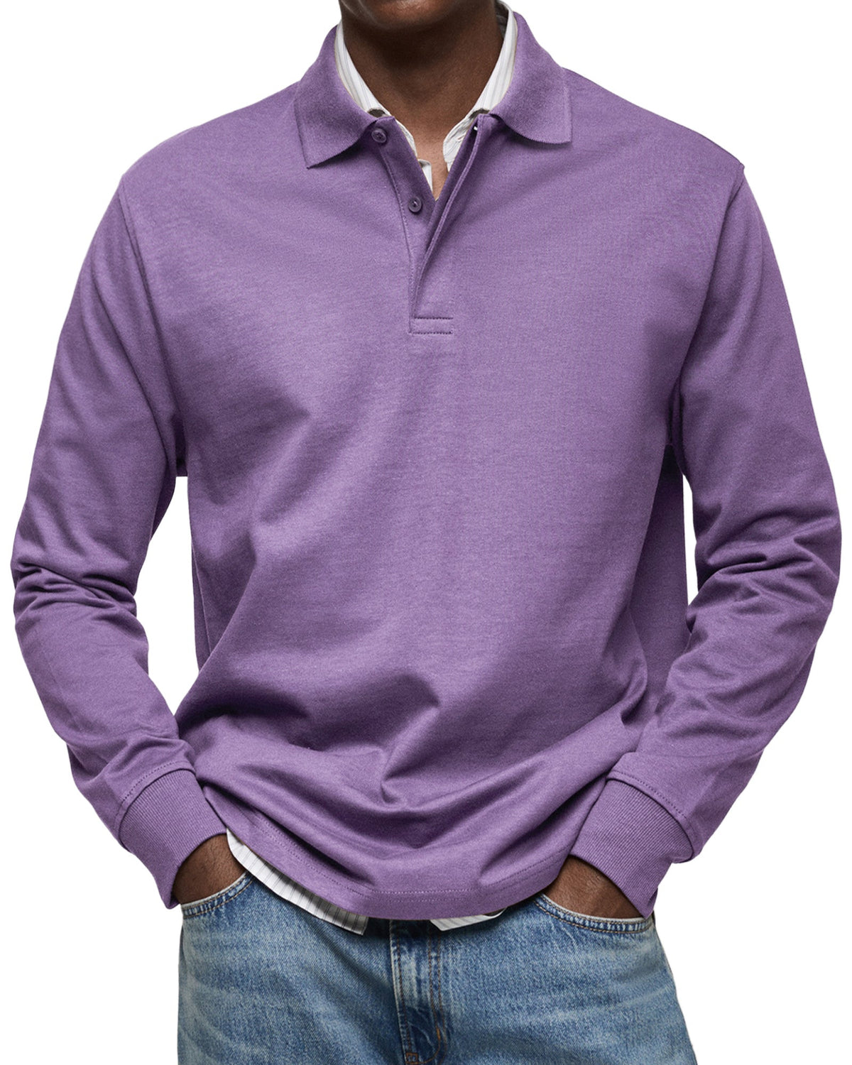 Caleb | Men's Casual Long-Sleeve Polo