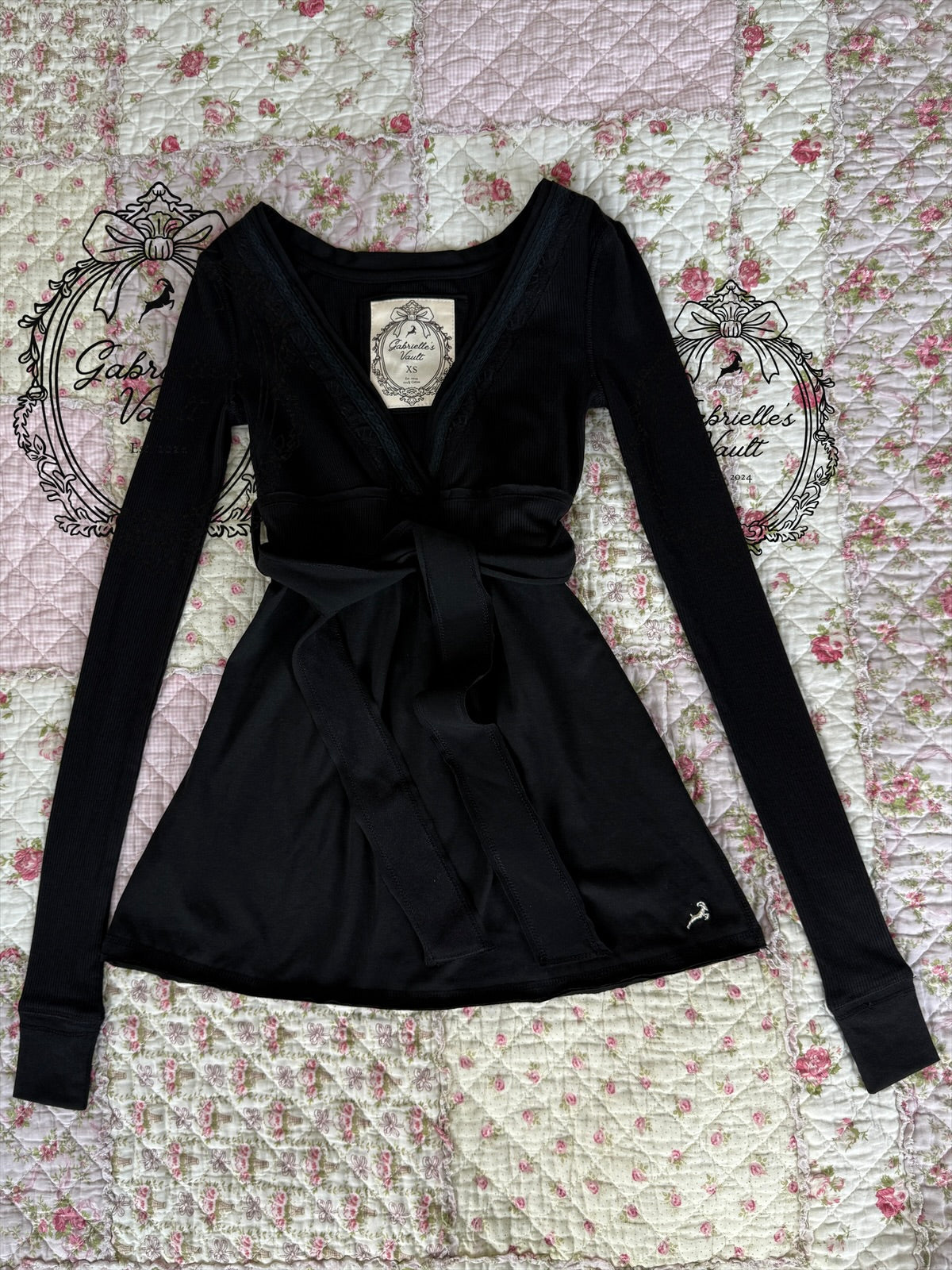 Women's Wrap Babydoll Top, V-Neck, Long Sleeves