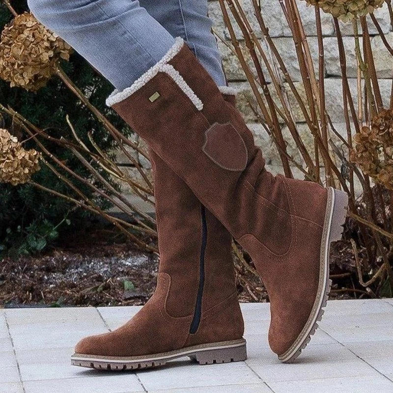 Women's Knee High Boots with Shearling Lining