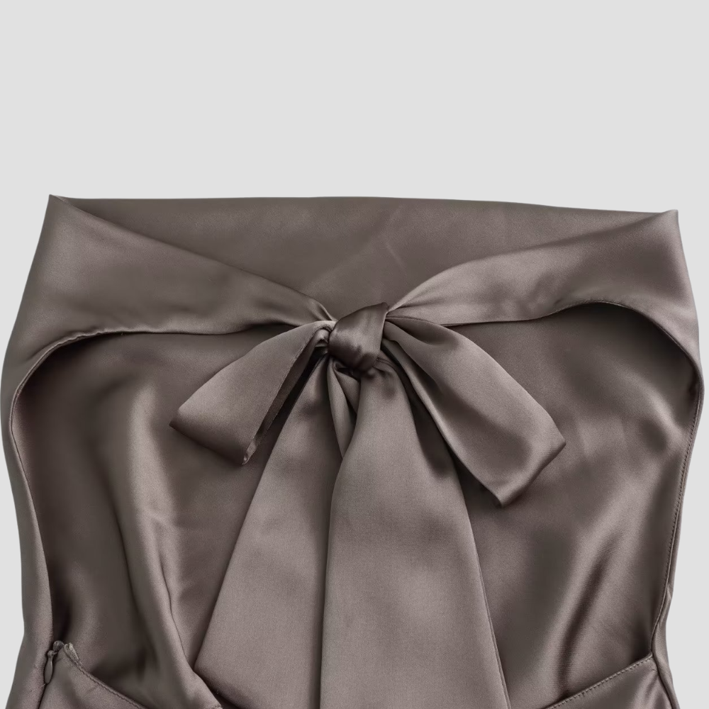 Jenny | Women’s Halter Back Tie Draped Satin Tanks