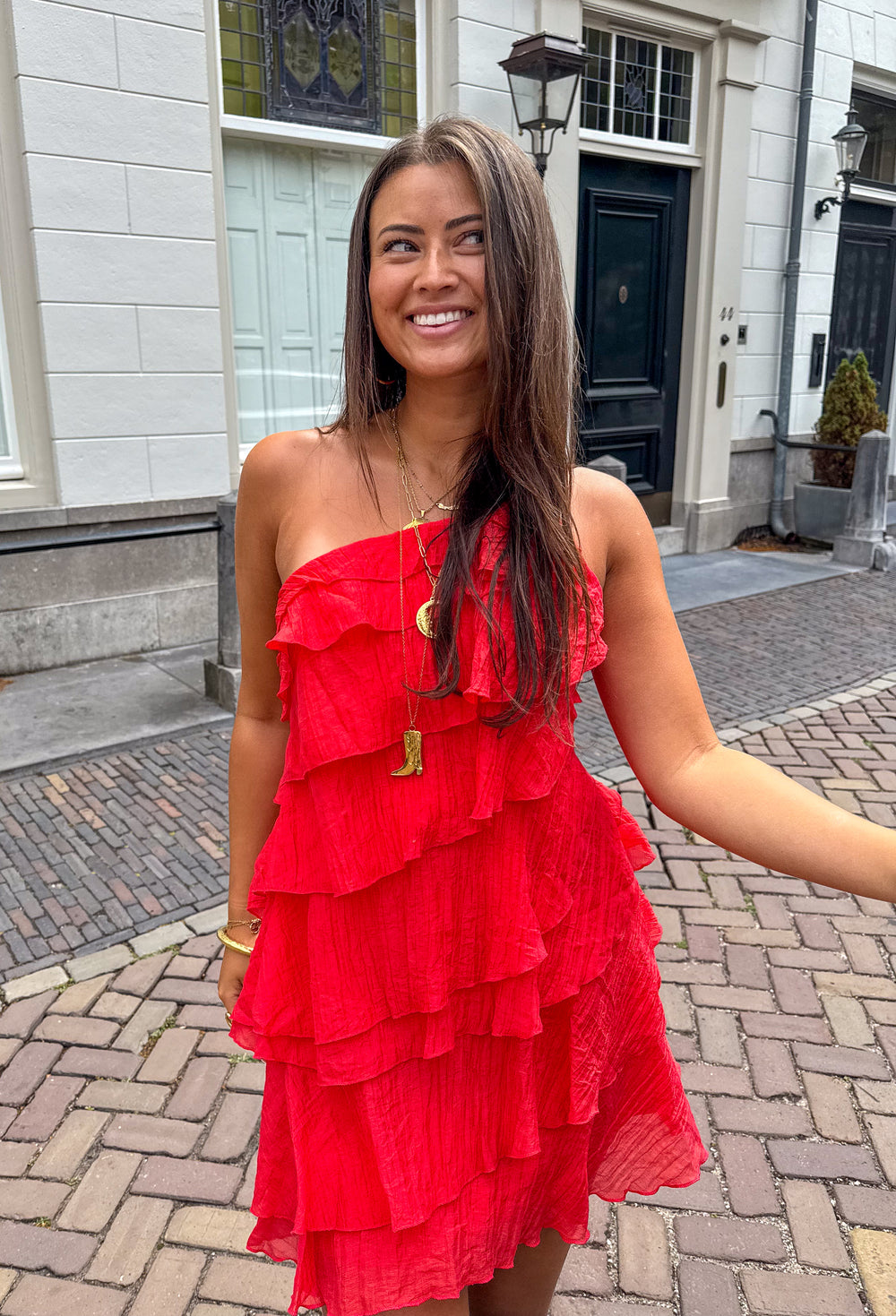 Women's One Shoulder Ruffle Mini Dress – Fitted Cocktail Party Dress