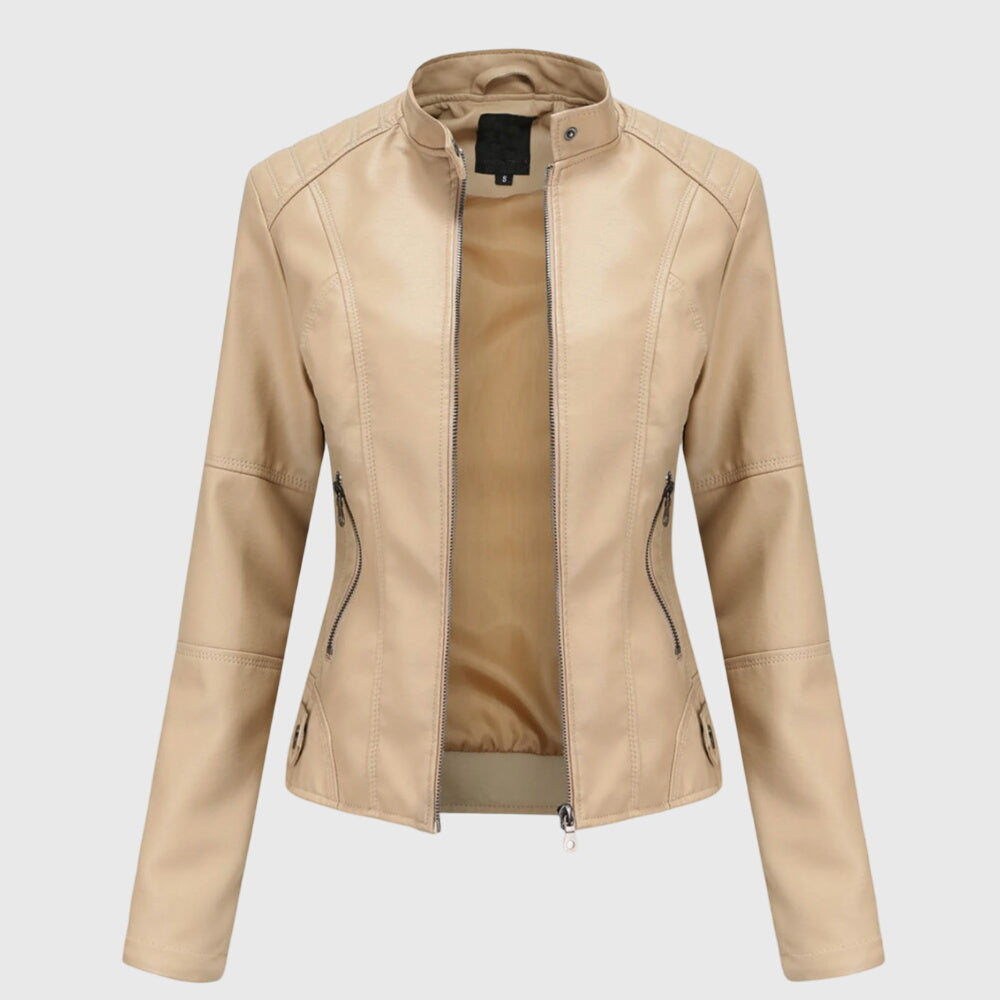 Giorgina | Womens Leather Jacket with Tailored Fit | Office to Night Out Layer | Black, Beige, Red and More XS-4XL