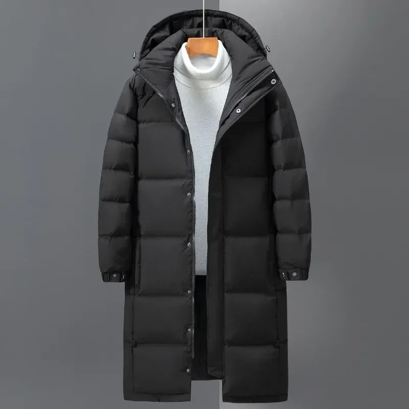 Robert | Mens Long Quilted Coat with Hood — Insulated Winter Puffer Coat in 3 Colors S–5XL | Westmere