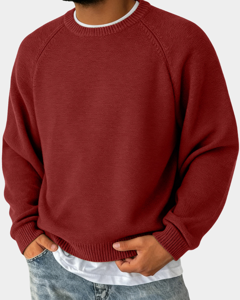 Evander | Mens Crew Neck Sweater, Lightweight Layer | Soft Non-Scratchy Feel, Relaxed Fit | 8 Colors Sizes S-3XL