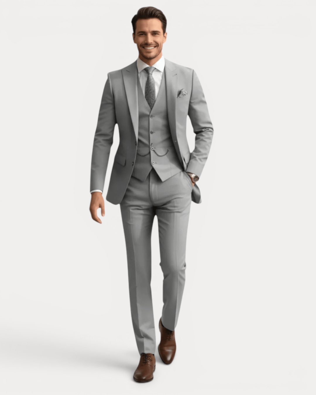 Men's Three-Piece Suit, Notched Lapels, Tailored Fit