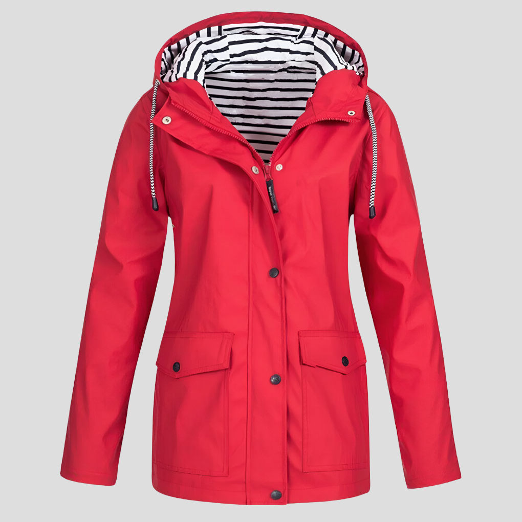 Women's Hooded Rain Jacket Water-Resistant Windproof