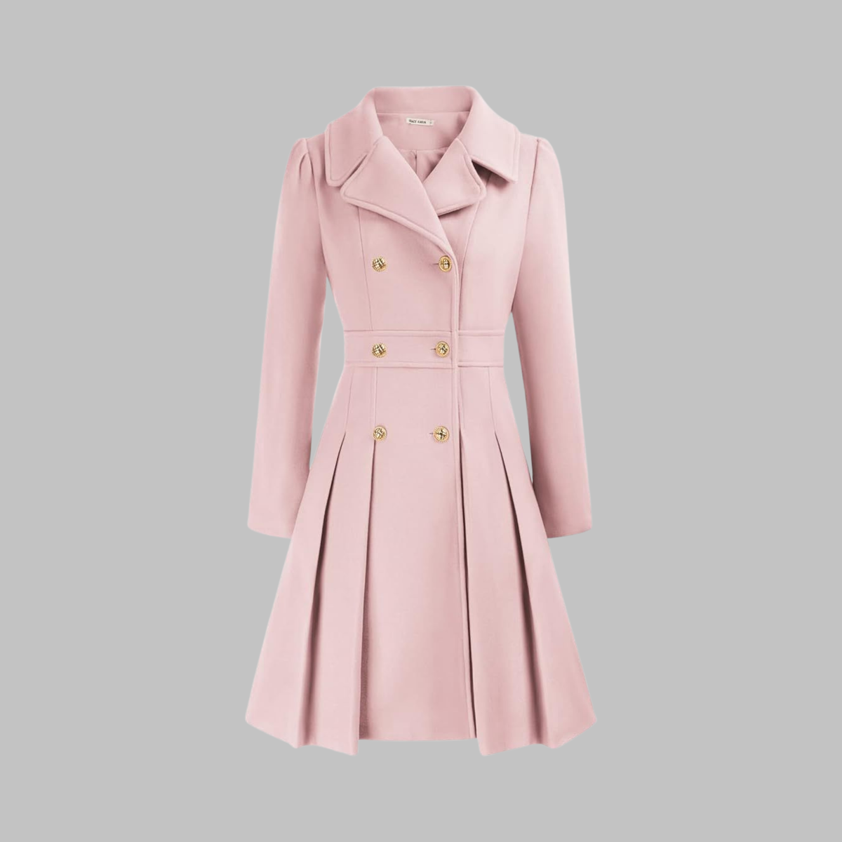 Dami | Womens Double Button Coat with Long Sleeves | Classic Layering Coat | Beige, Camel, Black and More S-3XL